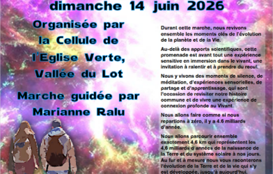 DEEP TIME WALK le 14 juin 2026 à partir de 13h pique et à 15h marche de 4.6km à  Lascrozes