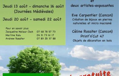 Vernissage de l&rsquo;exposition et la conférence « La création – don de Dieu » par Andrew Rossiter ont  lieu le jeudi 6 août à 18h au temple de Monflanquin.